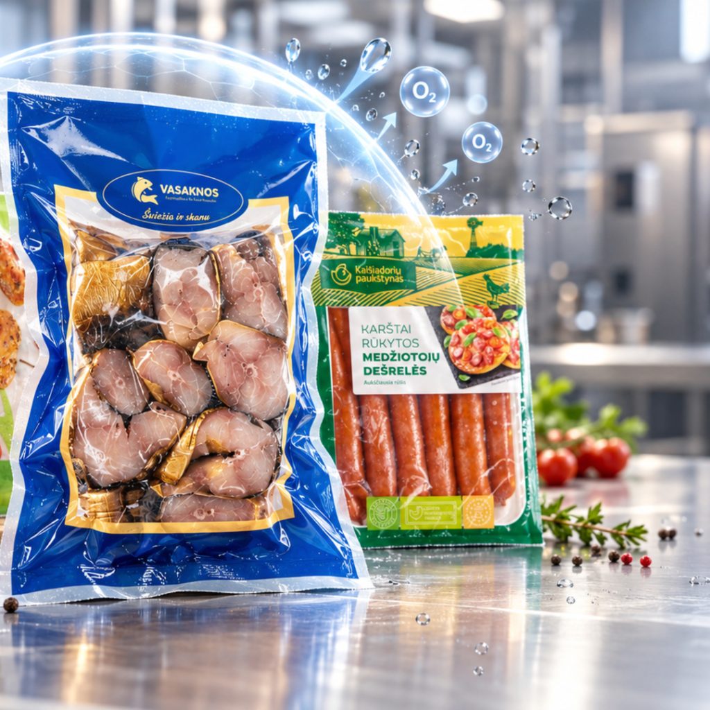 Barjerinėse pakuotėse supakuoti maisto produktai, apsaugoti nuo deguonies ir drėgmės poveikio